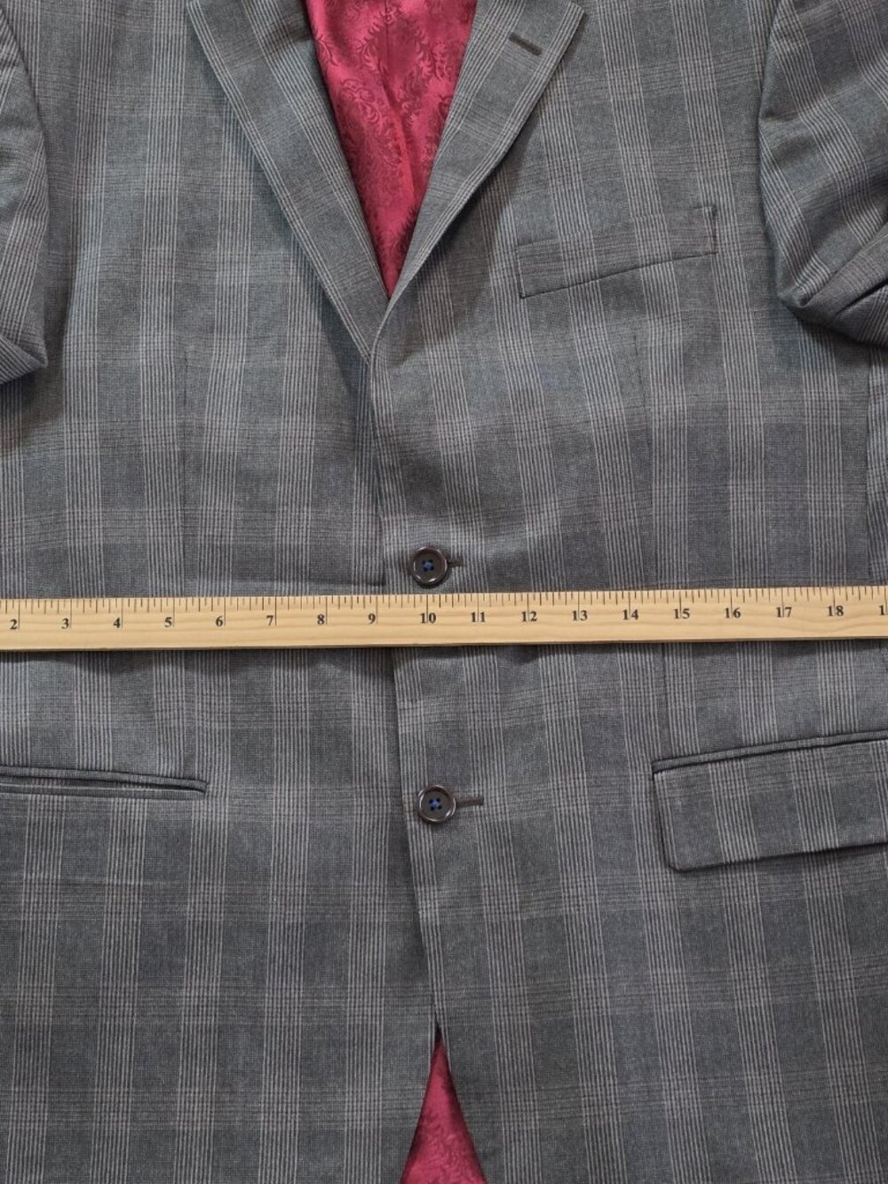 Sand Wool 100s Blazer Mens 52 L Gray Plaid Lined Single Breasted 2B Reda Fabric - Picture 6 of 16